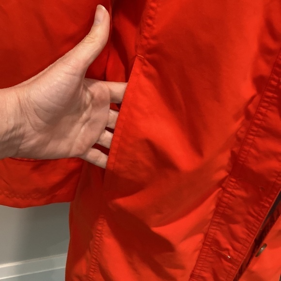 Lands End Jacket Orange Button Up Trench Coat Size 2-4 - Picture 8 of 14